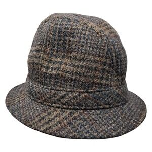 Vintage Pendleton Fedora Hat Mens‎ Medium Virgin Wool Tweed Brown Grandpa Retro